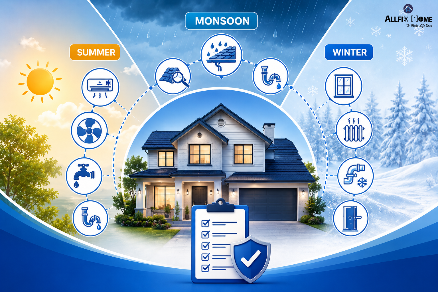 Complete Home Maintenance Checklist for Every Season (Summer, Monsoon & Winter)